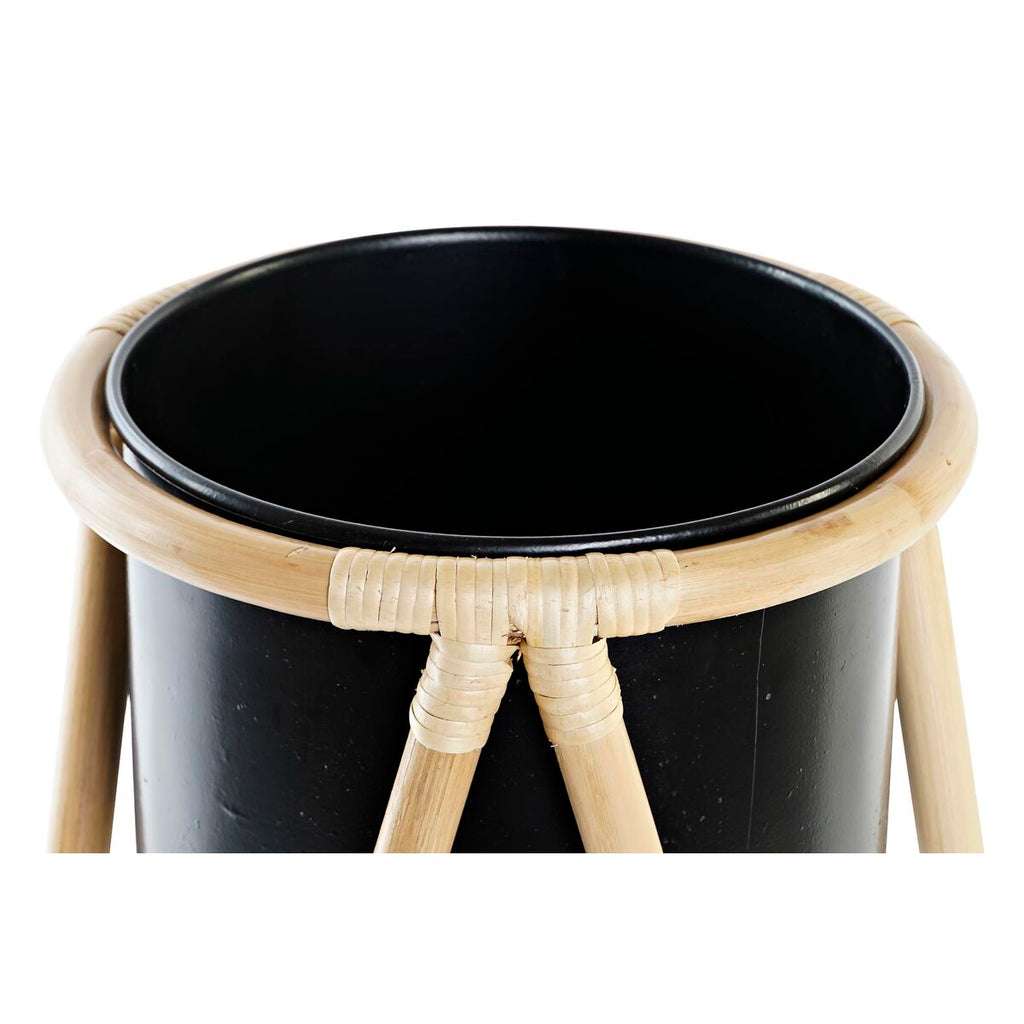 Blumentopf DKD Home Decor natürlich Schwarz Metall Kolonial Bambus (26