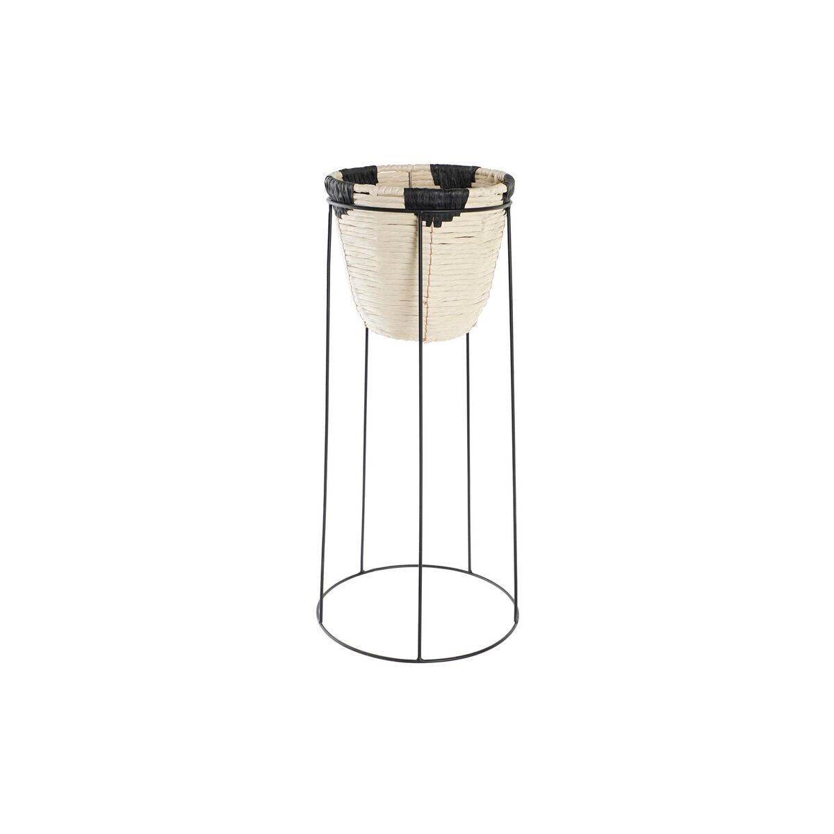 Blumentopf DKD Home Decor natürlich Schwarz Metall Kolonial Faser (30 x