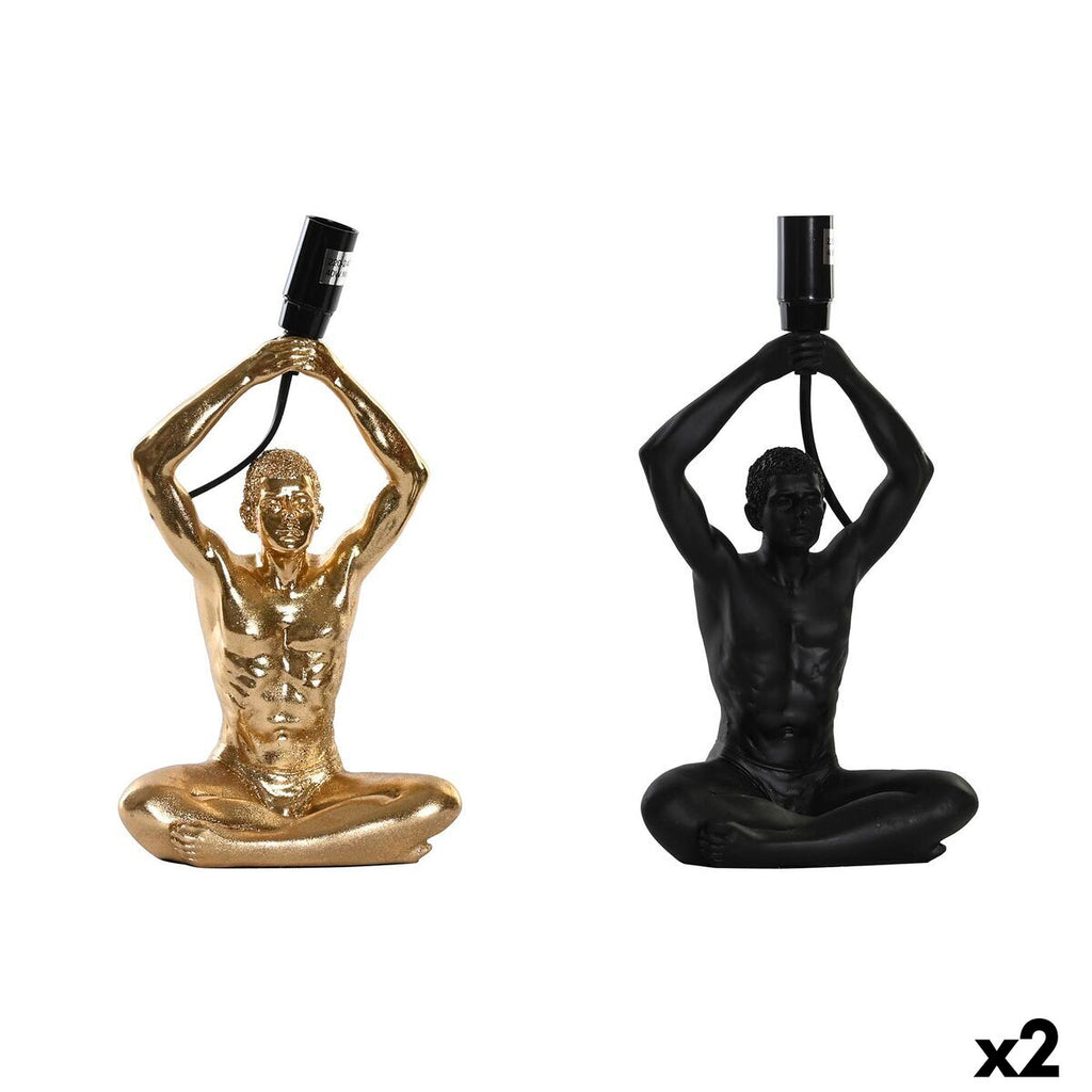 Tischlampe DKD Home Decor Schwarz Gold Harz 220 V 25 W (16 x 10,5 x 25
