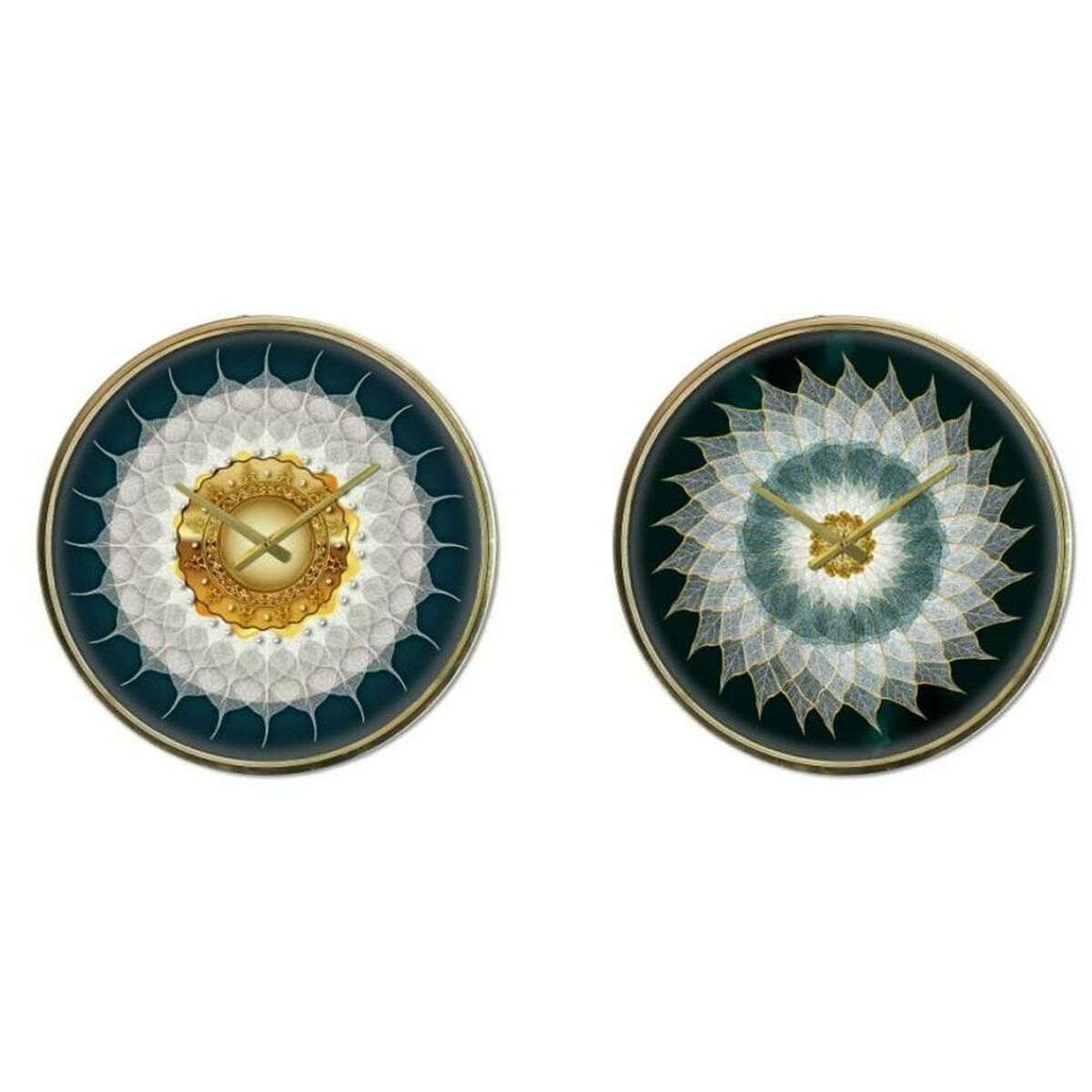 Wanduhr «DKD Home Decor» Glas Gold/Türkis
