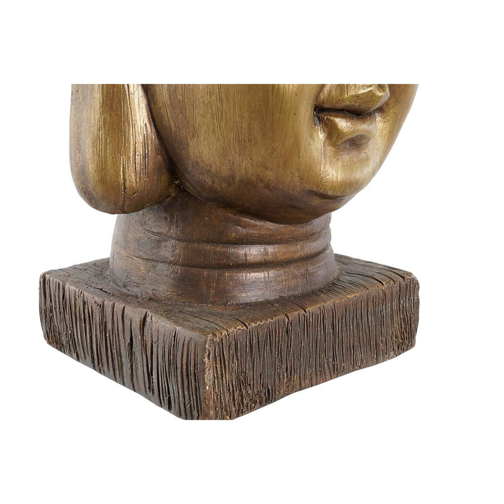 Blumentopf DKD Home Decor Fiberglas Gold Buddha Orientalisch (25 x 25 x