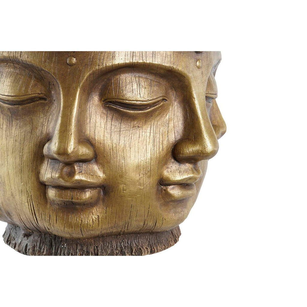 Blumentopf DKD Home Decor Gold Holz Magnesium rund Buddha Orientalisch