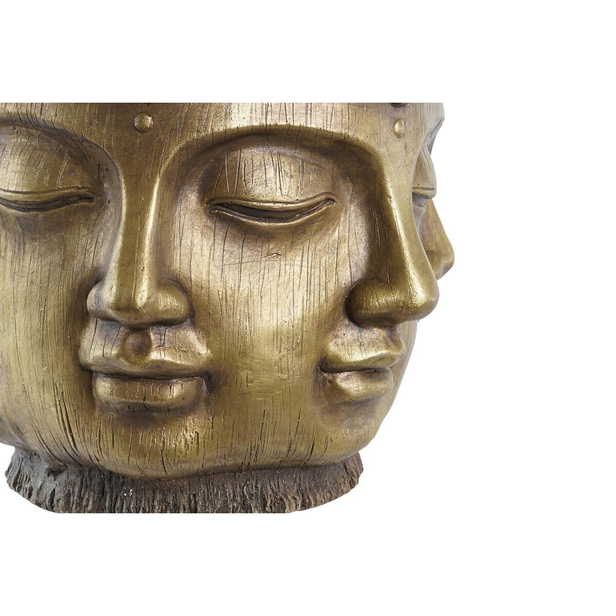 Blumentopf DKD Home Decor Gold Holz Magnesium rund Buddha Orientalisch