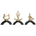 3er Yoga Figuren Gold-Schwarz – Edle Deko für dein Heim