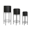 Blumentopf-Set «DKD Home Decor» Metall Schwarz (2er)