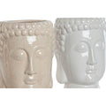 Blumentopf «Home ESPRIT» Keramik Weiss/Beige