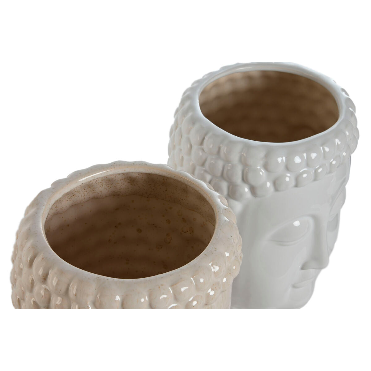 Blumentopf «Home ESPRIT» Keramik Weiss/Beige