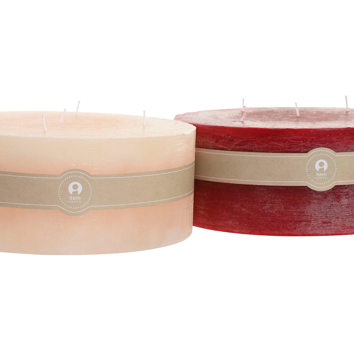 Kerze Home ESPRIT Rot Creme Weihnachten 25 x 25 x 10 cm (2 Stück)