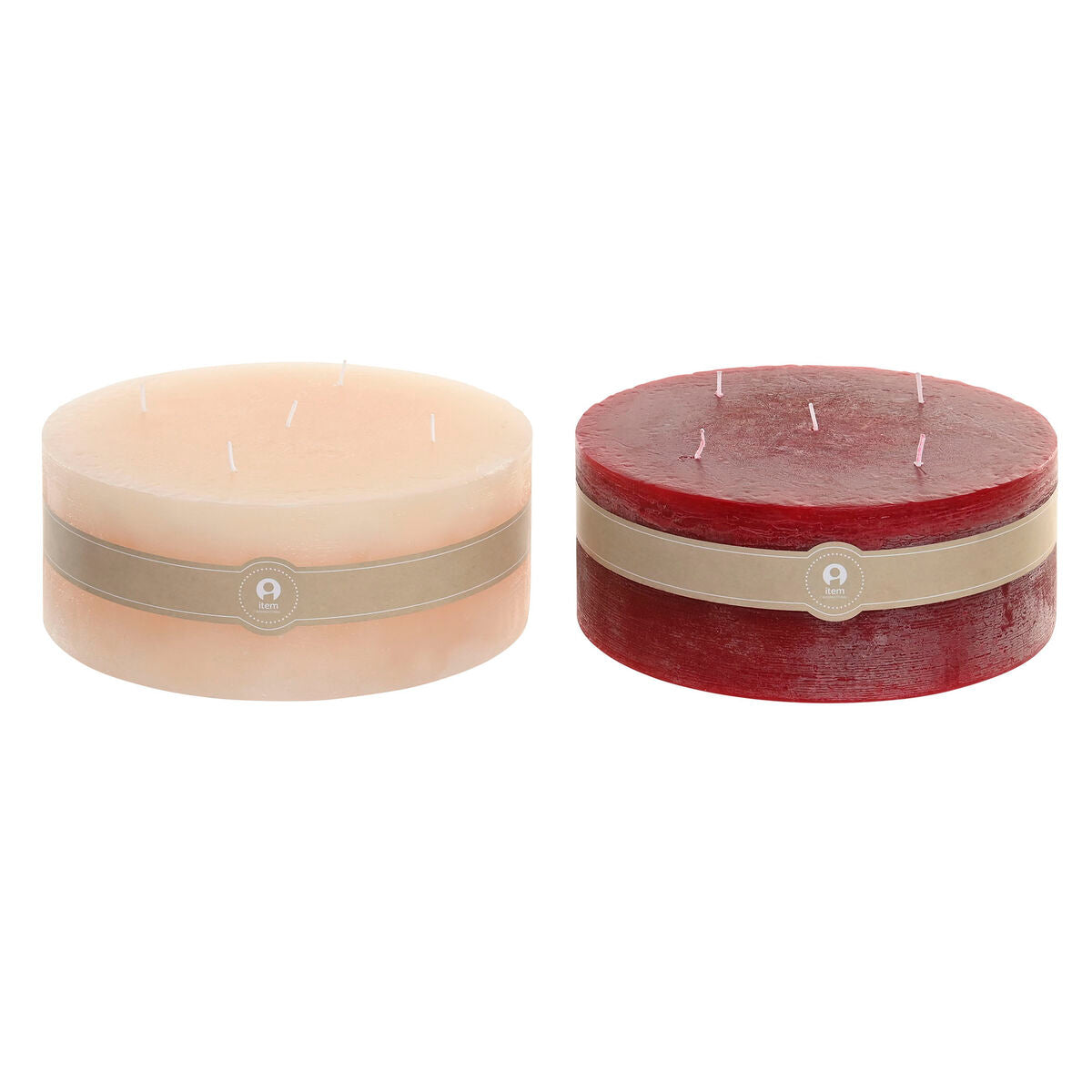 Kerze Home ESPRIT Rot Creme Weihnachten 25 x 25 x 10 cm (2 Stück)