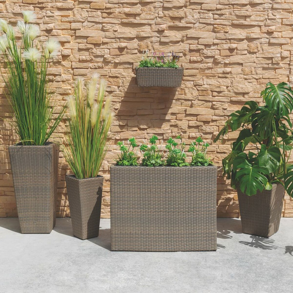 Blumentopf Marlene Hellbraun Rattan 42 x 42 x 90 cm