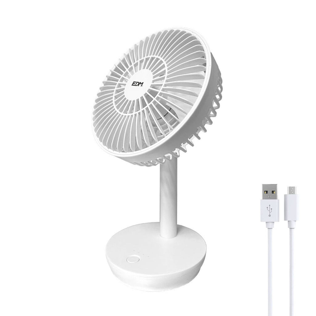 Tischventilator EDM 33501 Weiss 5 W 4 W 16,5 x 18,5 cm 17 x 13 x 26 cm Aufladbar USB