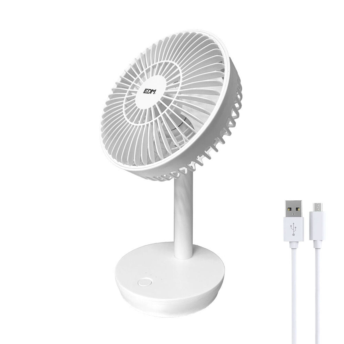 Tischventilator EDM 33501 Weiss 5 W 4 W 16,5 x 18,5 cm 17 x 13 x 26 cm Aufladbar USB