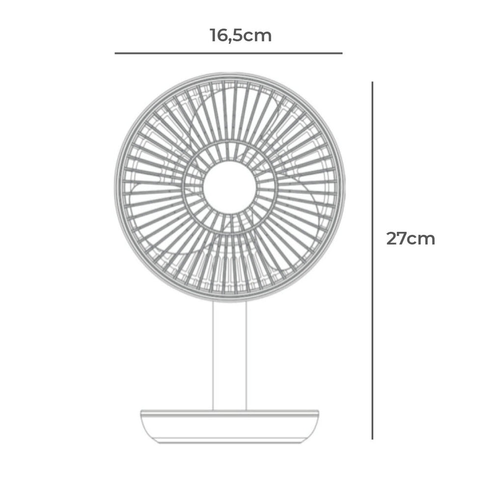 Tischventilator EDM 33501 Weiss 5 W 4 W 16,5 x 18,5 cm 17 x 13 x 26 cm Aufladbar USB