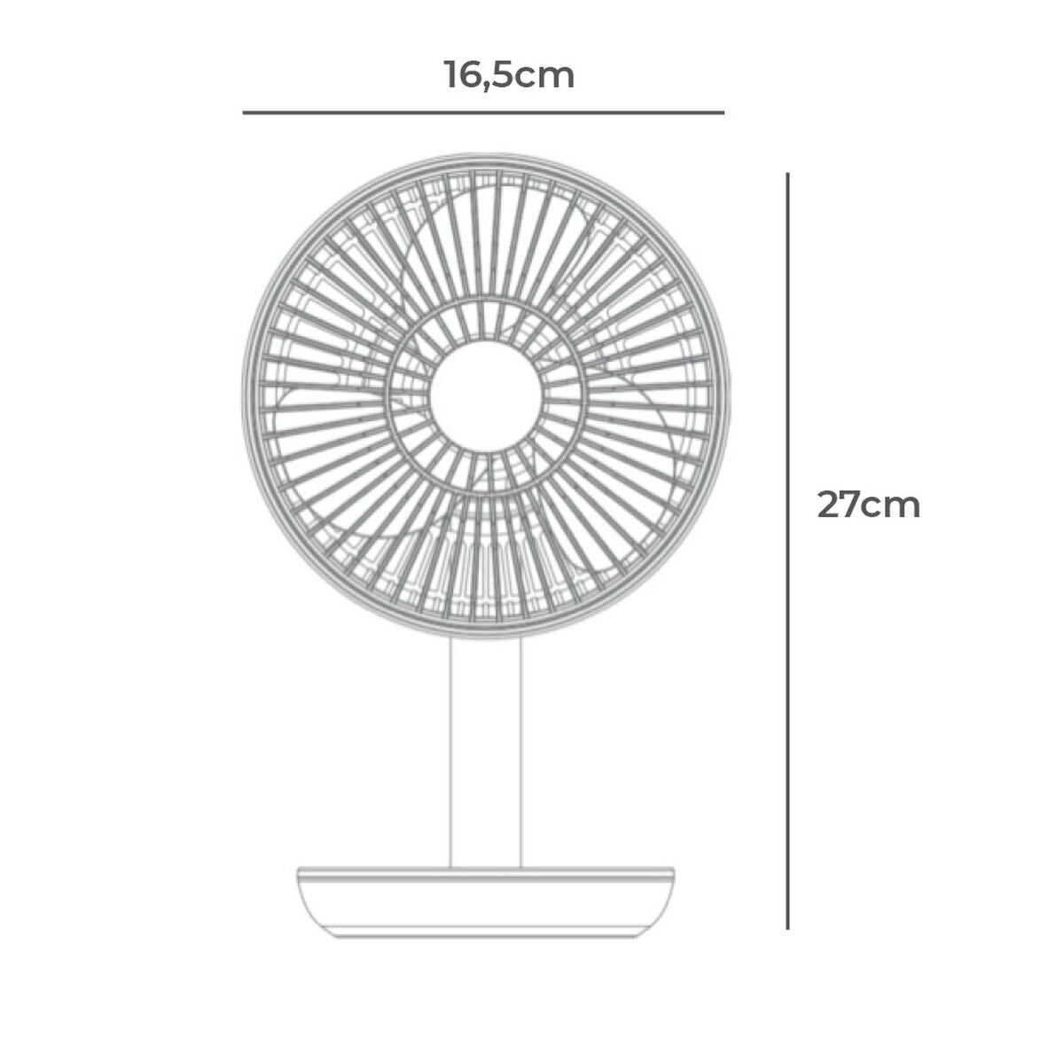 Tischventilator EDM 33501 Weiss 5 W 4 W 16,5 x 18,5 cm 17 x 13 x 26 cm Aufladbar USB