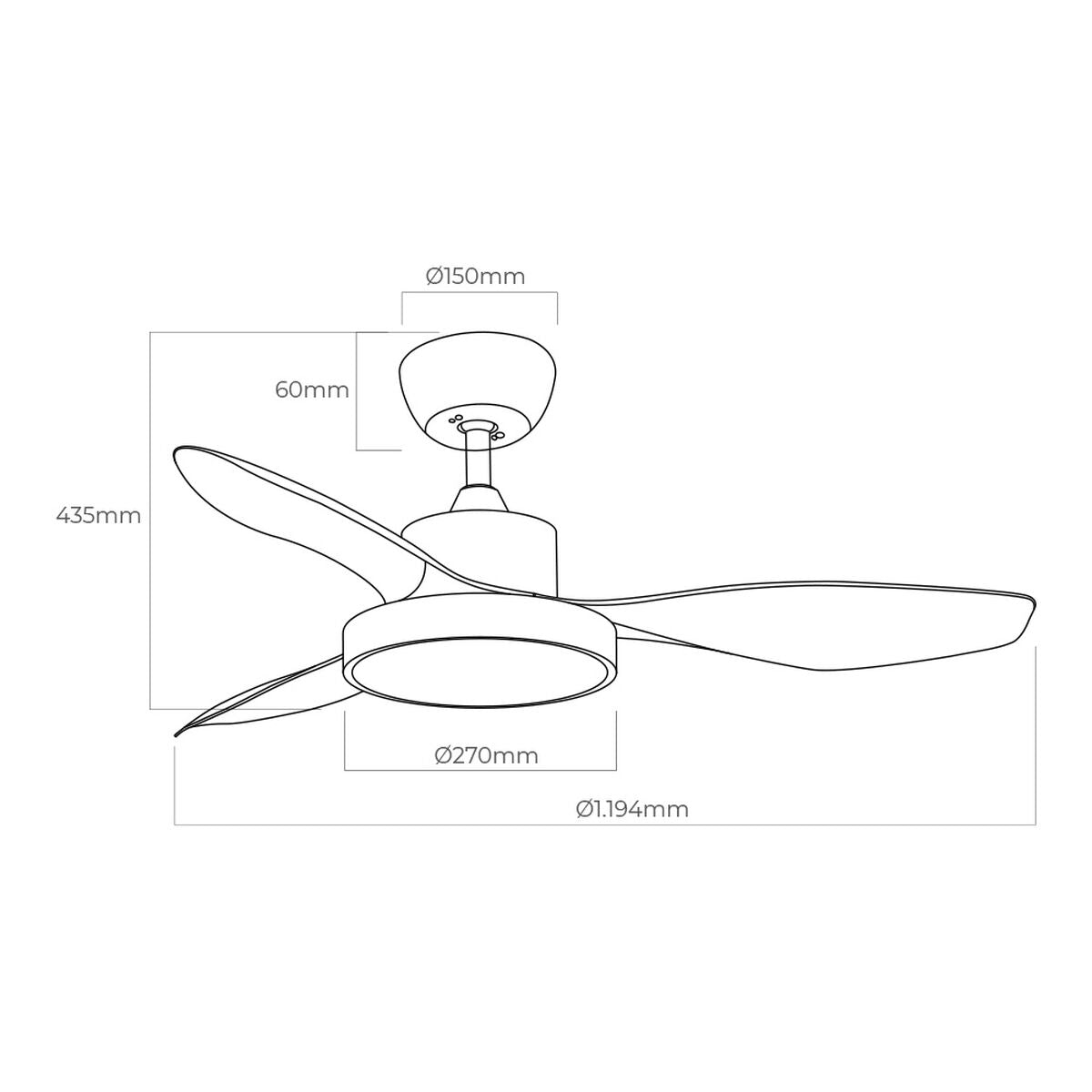 Deckenventilator mit Lampe EDM 33817 Arctic Weiss 24 W 38 W 2160 Lm – Bild 5 | LuxeStyle