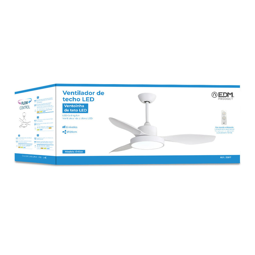 Deckenventilator mit Lampe EDM 33817 Arctic Weiss 24 W 38 W 2160 Lm – Bild 3 | LuxeStyle