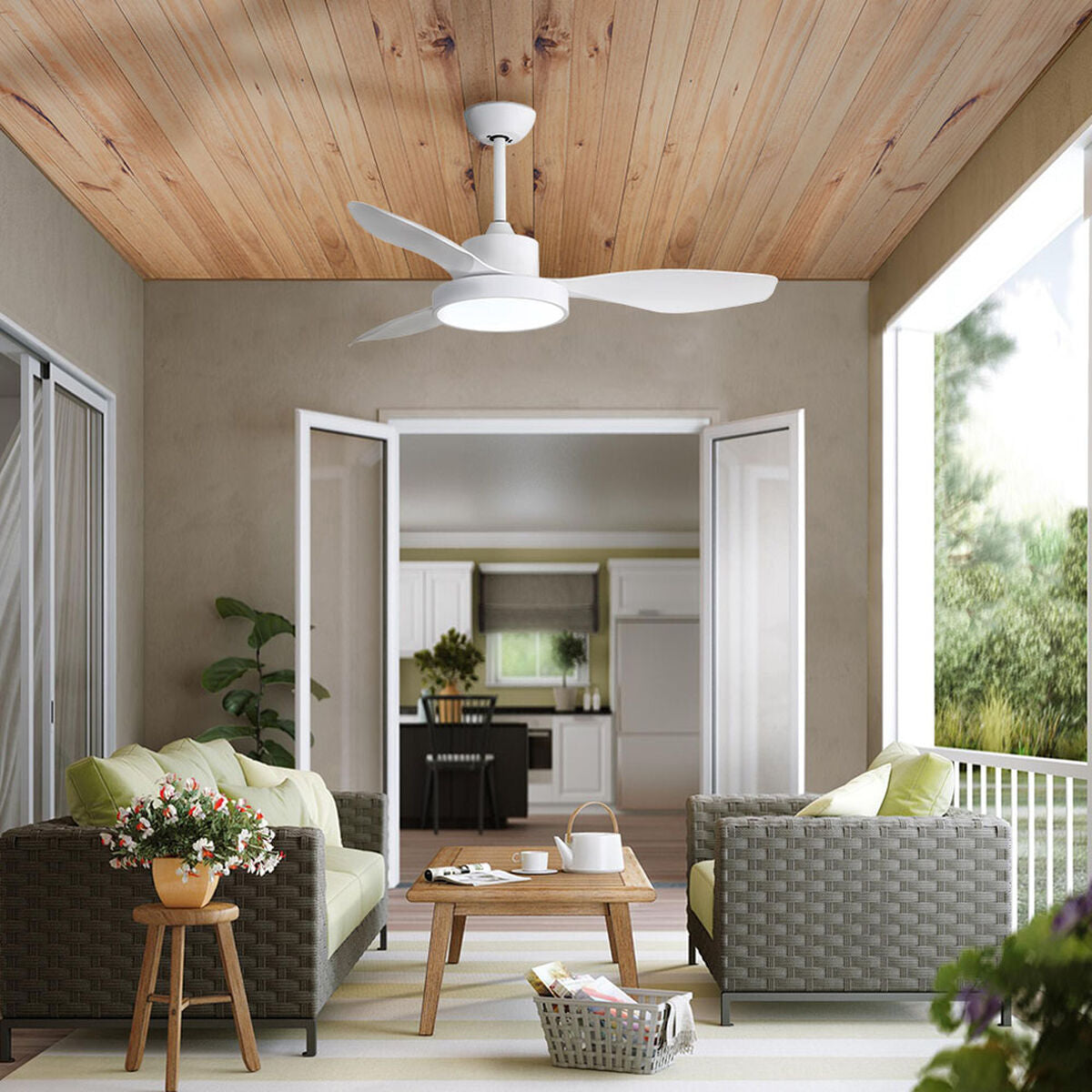 Deckenventilator mit Lampe EDM 33817 Arctic Weiss 24 W 38 W 2160 Lm – Bild 2 | LuxeStyle