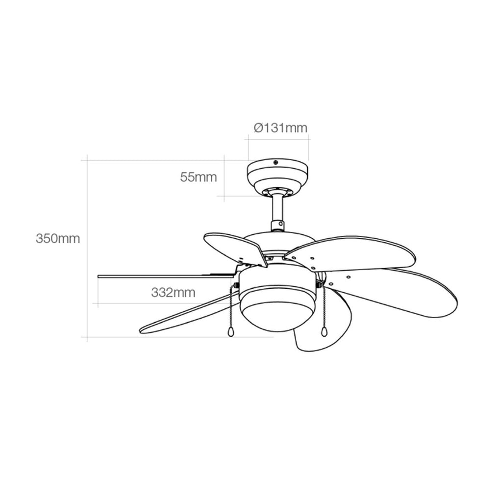 Deckenventilator mit Licht Wenge – Edles Raumklima