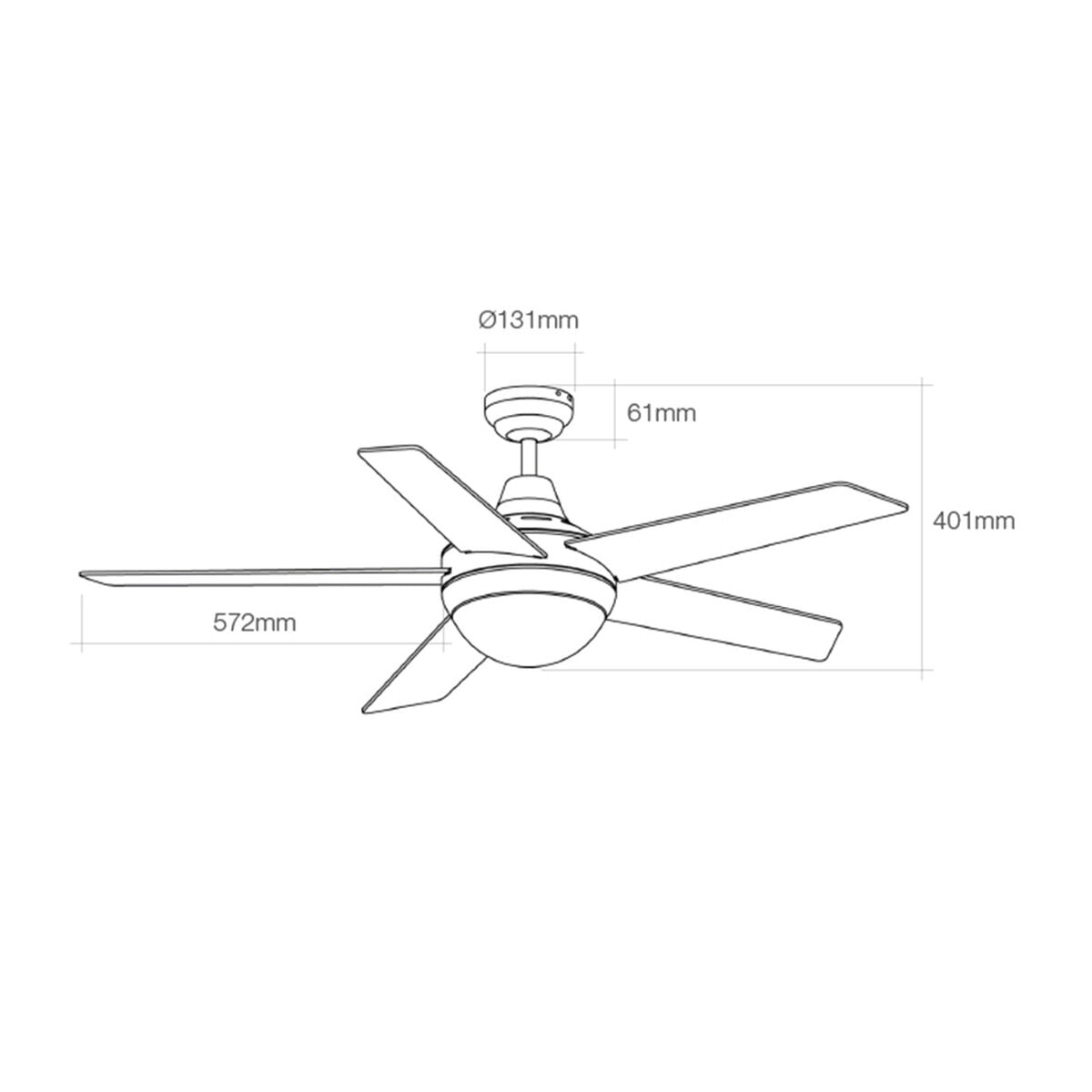 Weisser Deckenventilator mit Licht – Klares Design