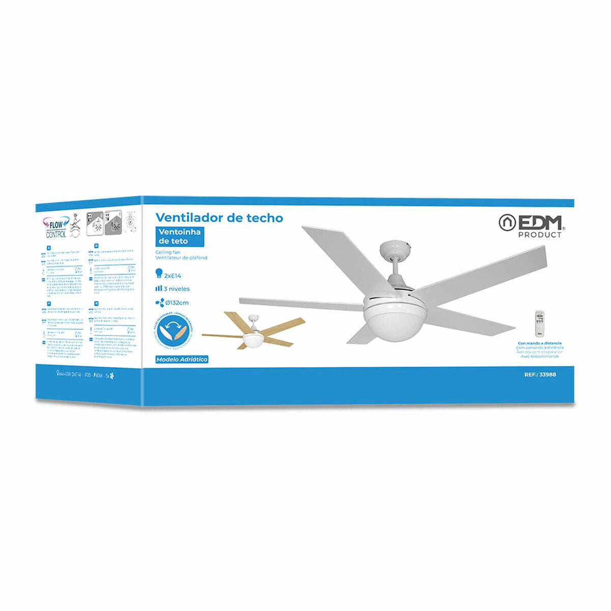 Weisser Deckenventilator mit Licht – Klares Design