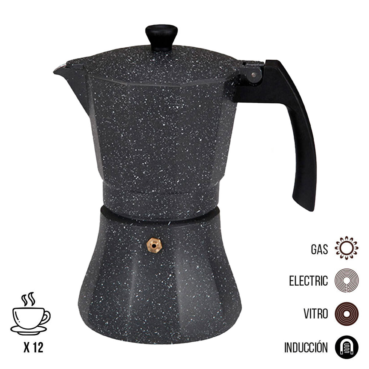 Induktions-Espressokocher – 12 Tassen für moderne Küche