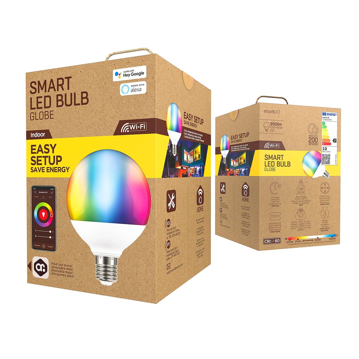 Smart Glühbirne Muvit iO 10 W E27 2700 K 6500 K 950 Lm Wi-Fi LED