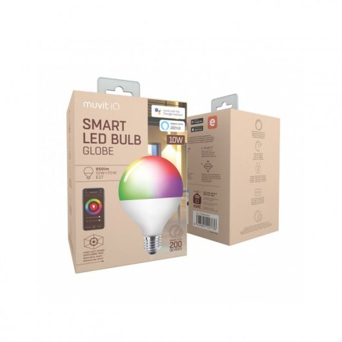 Smart Glühbirne Muvit iO 10 W E27 2700 K 6500 K 950 Lm Wi-Fi LED