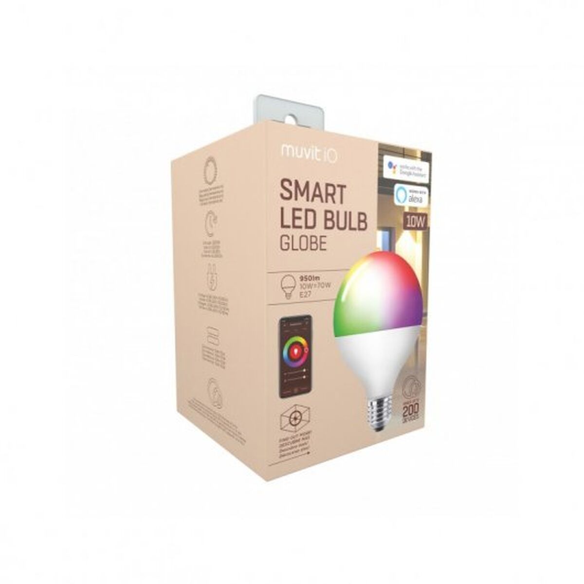 Smart Glühbirne Muvit iO 10 W E27 2700 K 6500 K 950 Lm Wi-Fi LED