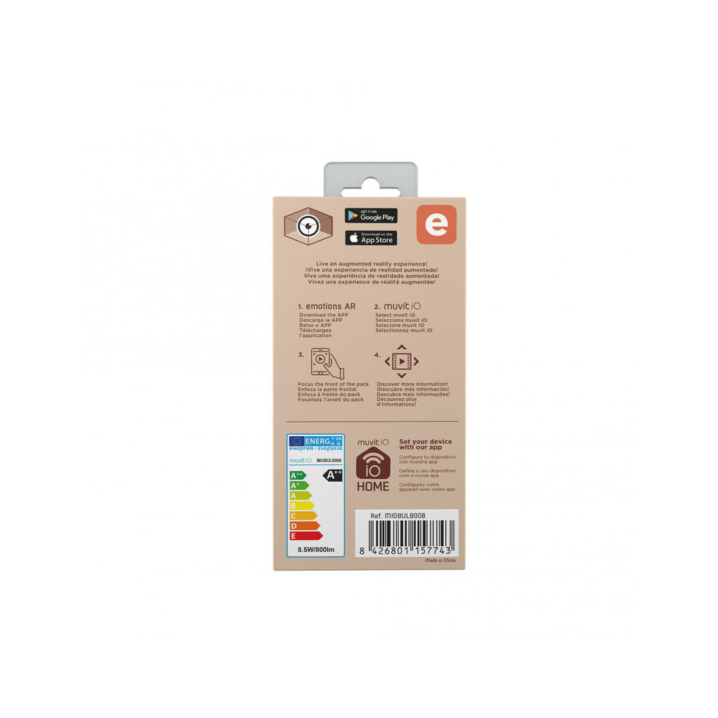 Smart Glühbirne Muvit 8,5 W E27 2700 K 6500 K 800 lm Wi-Fi LED Weiß