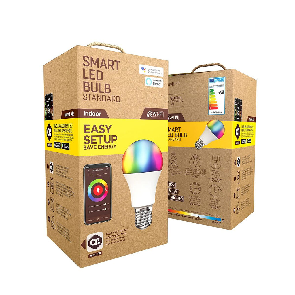 Smart Glühbirne Muvit 8,5 W E27 2700 K 6500 K 800 lm Wi-Fi LED Weiß