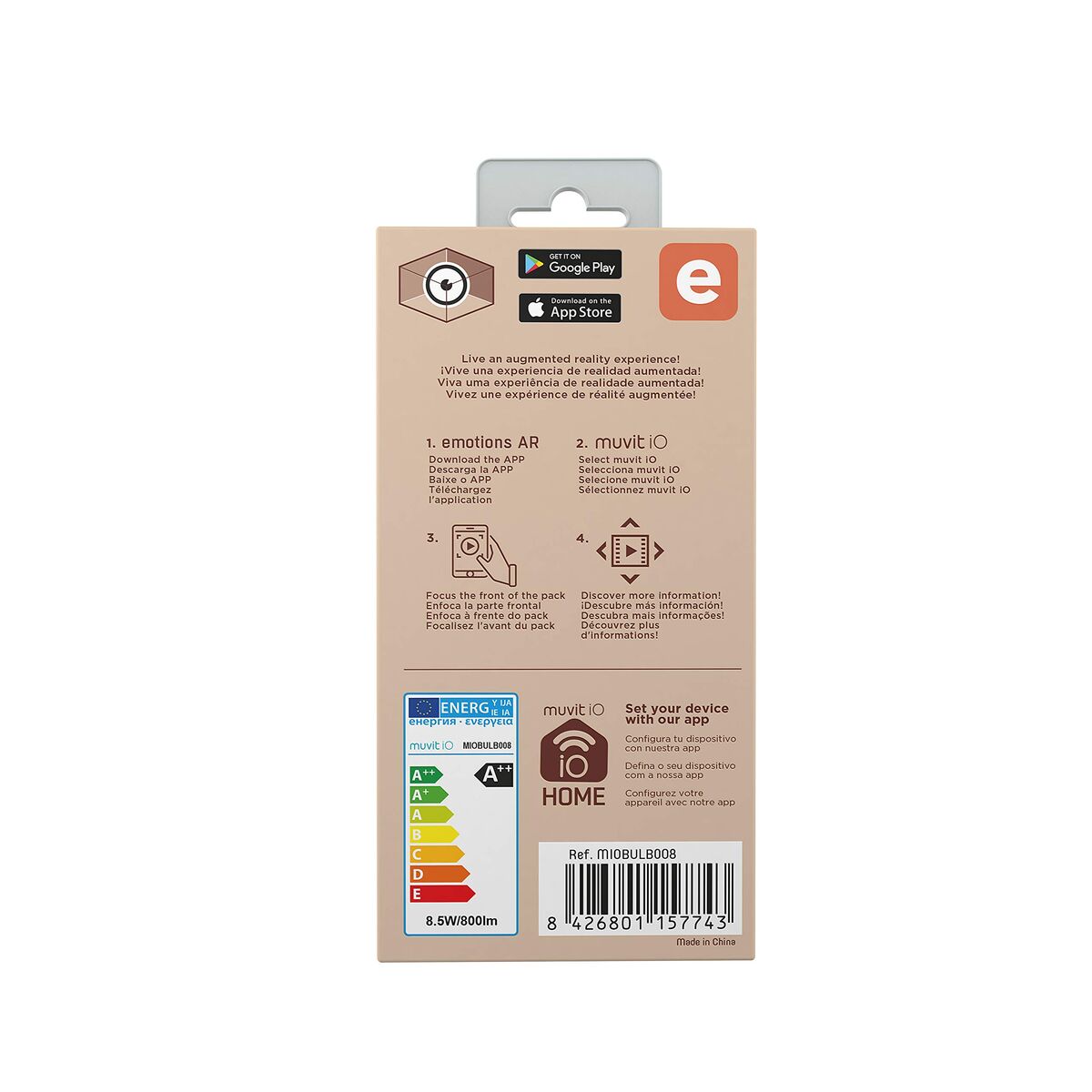 Smart Glühbirne Muvit 8,5 W E27 2700 K 6500 K 800 lm Wi-Fi LED Weiß