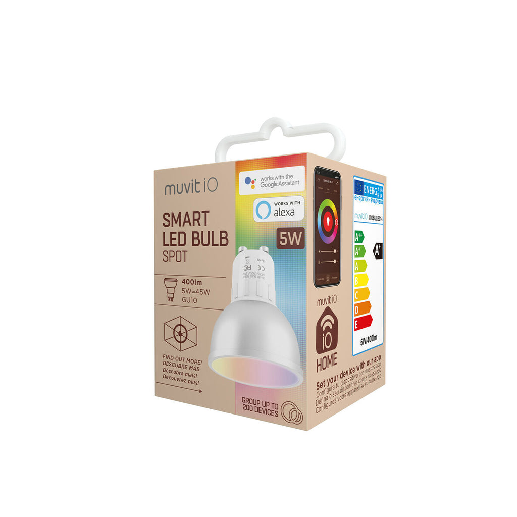 Smart Glühbirne Muvit iO 5 W GU10 2700 K 6500 K Wi-Fi LED 400 lm Weiß