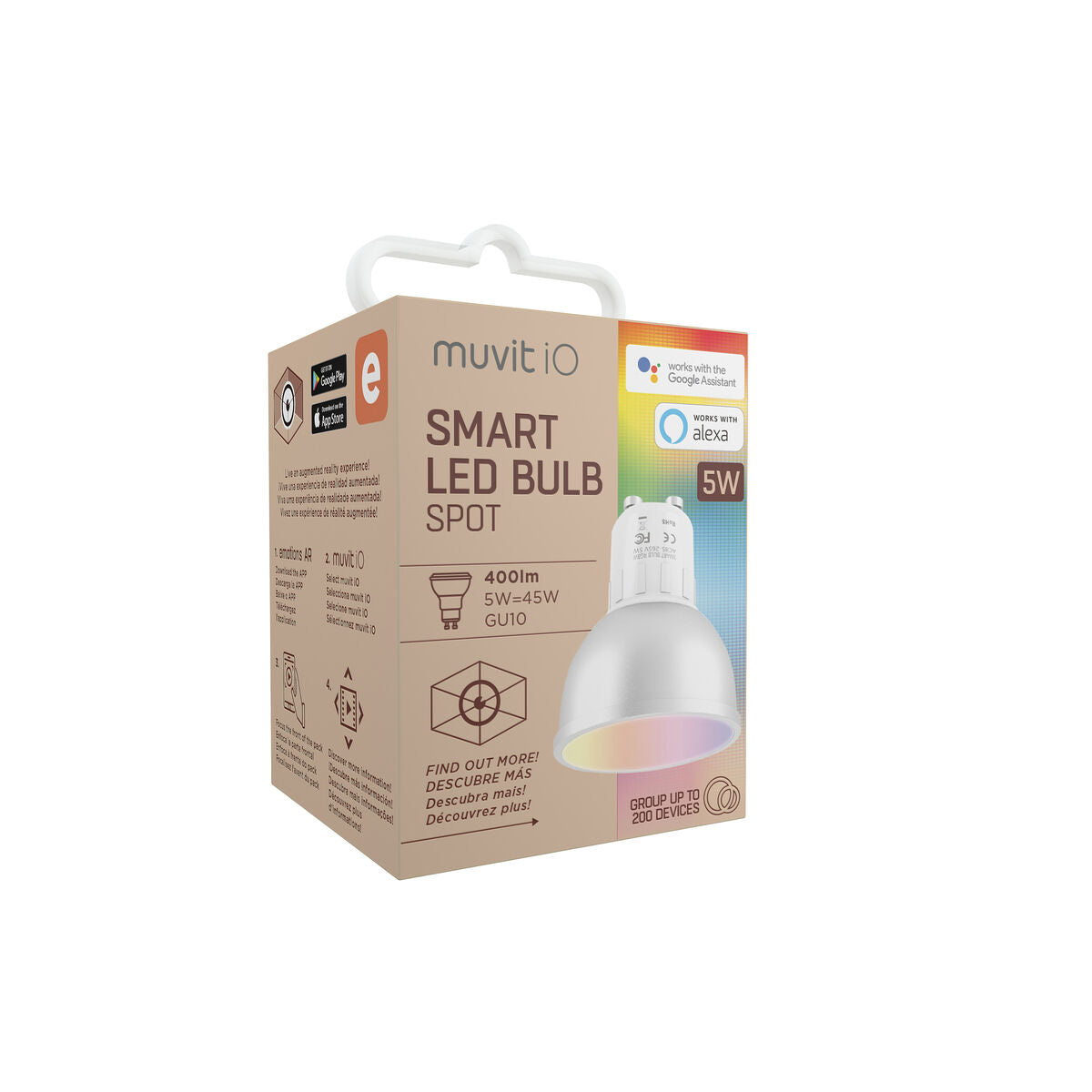 Smart Glühbirne Muvit iO 5 W GU10 2700 K 6500 K Wi-Fi LED 400 lm Weiß