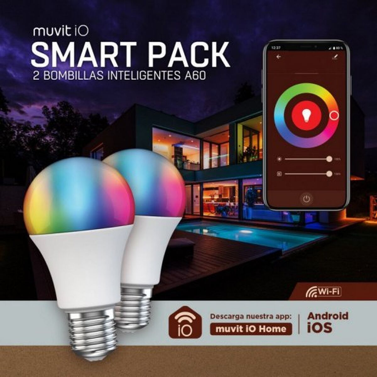 Smart Glühbirne Muvit iO 9 W E27 800 lm Wi-Fi LED 2700 K 6500 K