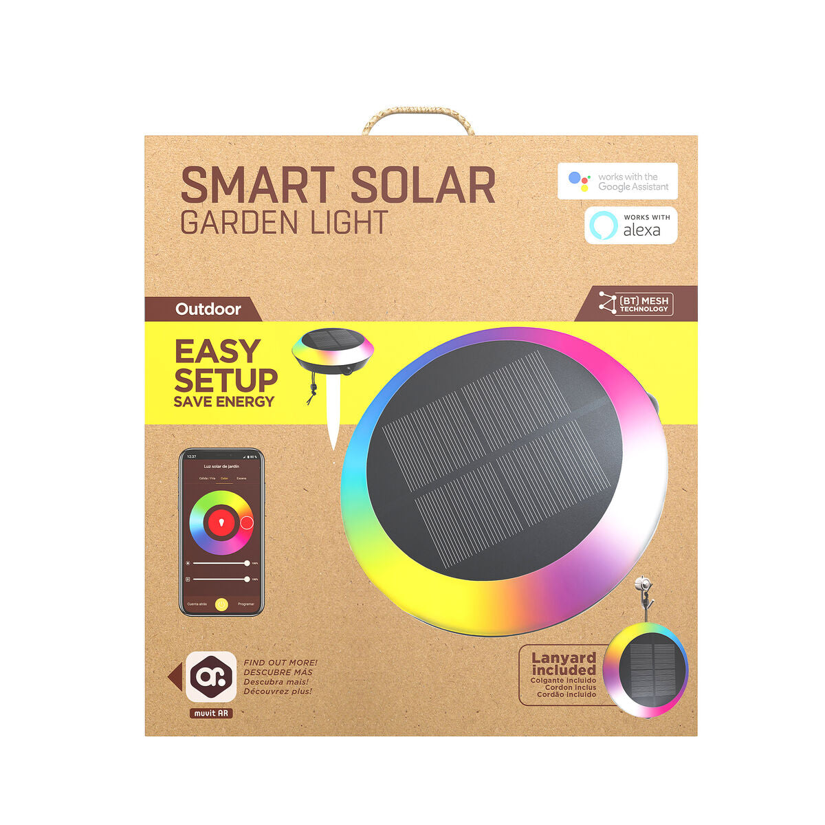 Solarlampe Muvit MIOSGL001 G 1,5 W Weiß Bunt E27 IP65 RGB (2700 K) (65