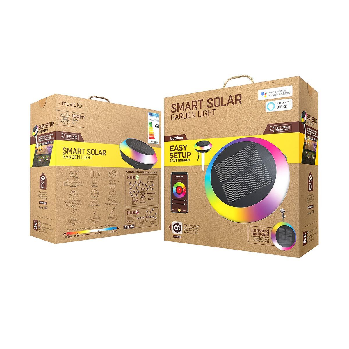 Solarlampe Muvit MIOSGL001 G 1,5 W Weiß Bunt E27 IP65 RGB (2700 K) (65
