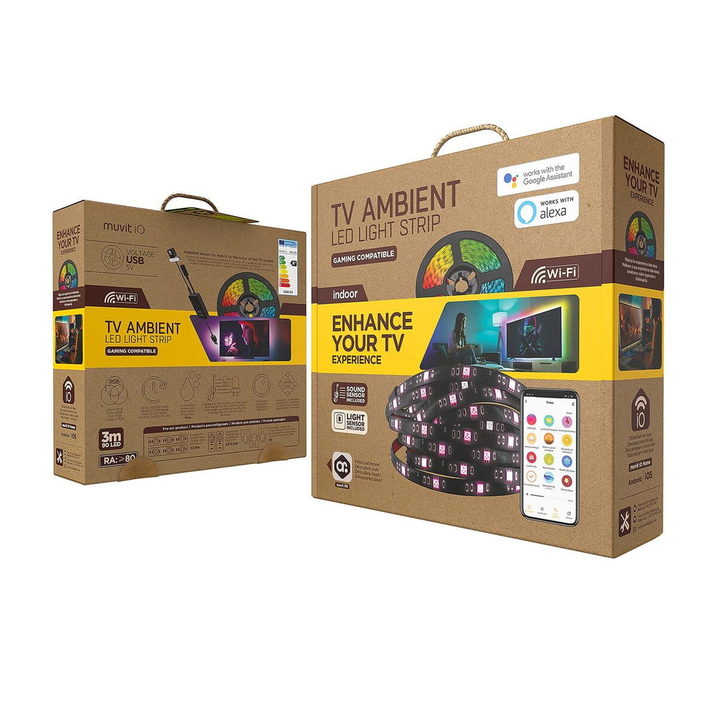 LED-Leisten Muvit iO Schwarz 30 cm 3 m