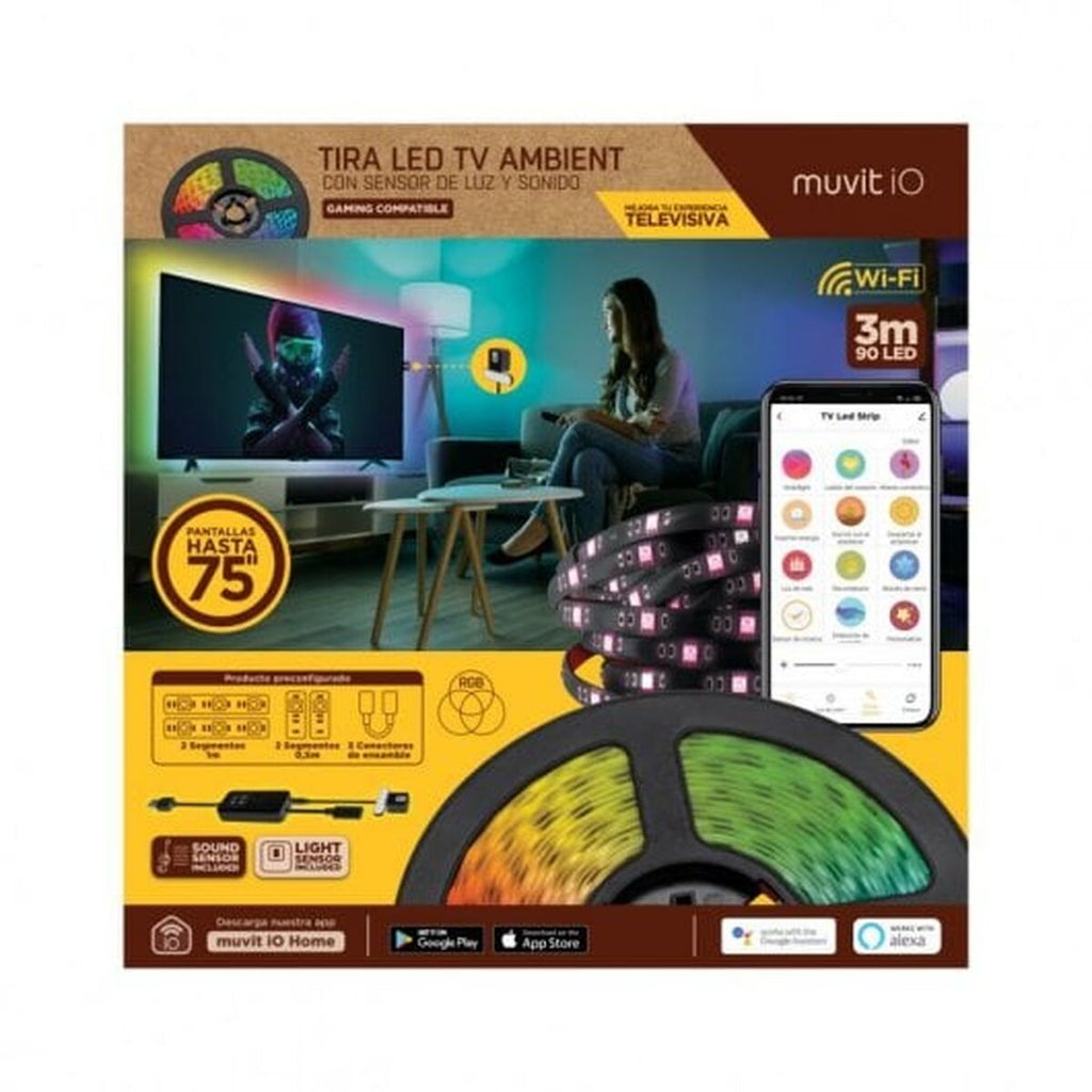 LED-Leisten Muvit iO Schwarz 30 cm 3 m