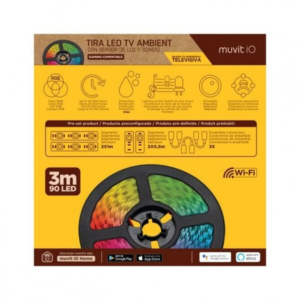 LED-Leisten Muvit iO Schwarz 30 cm 3 m