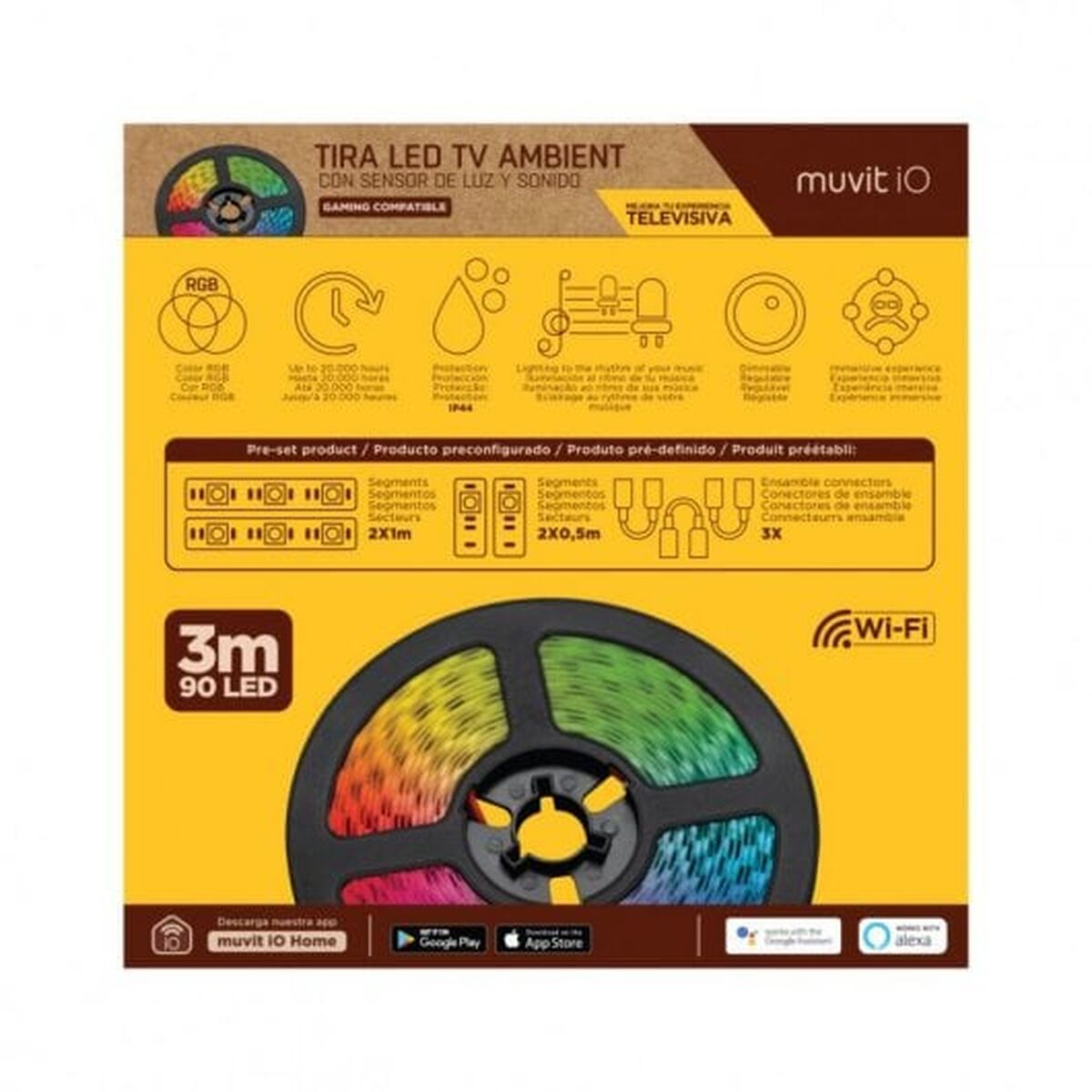 LED-Leisten Muvit iO Schwarz 30 cm 3 m
