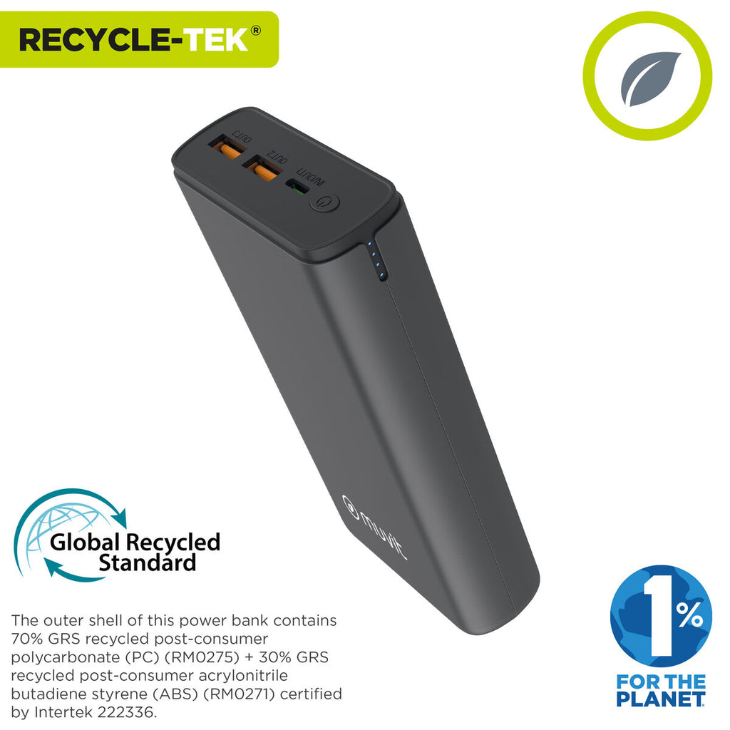 Powerbank Muvit for Change DP200G-R-PD Schwarz 20 W