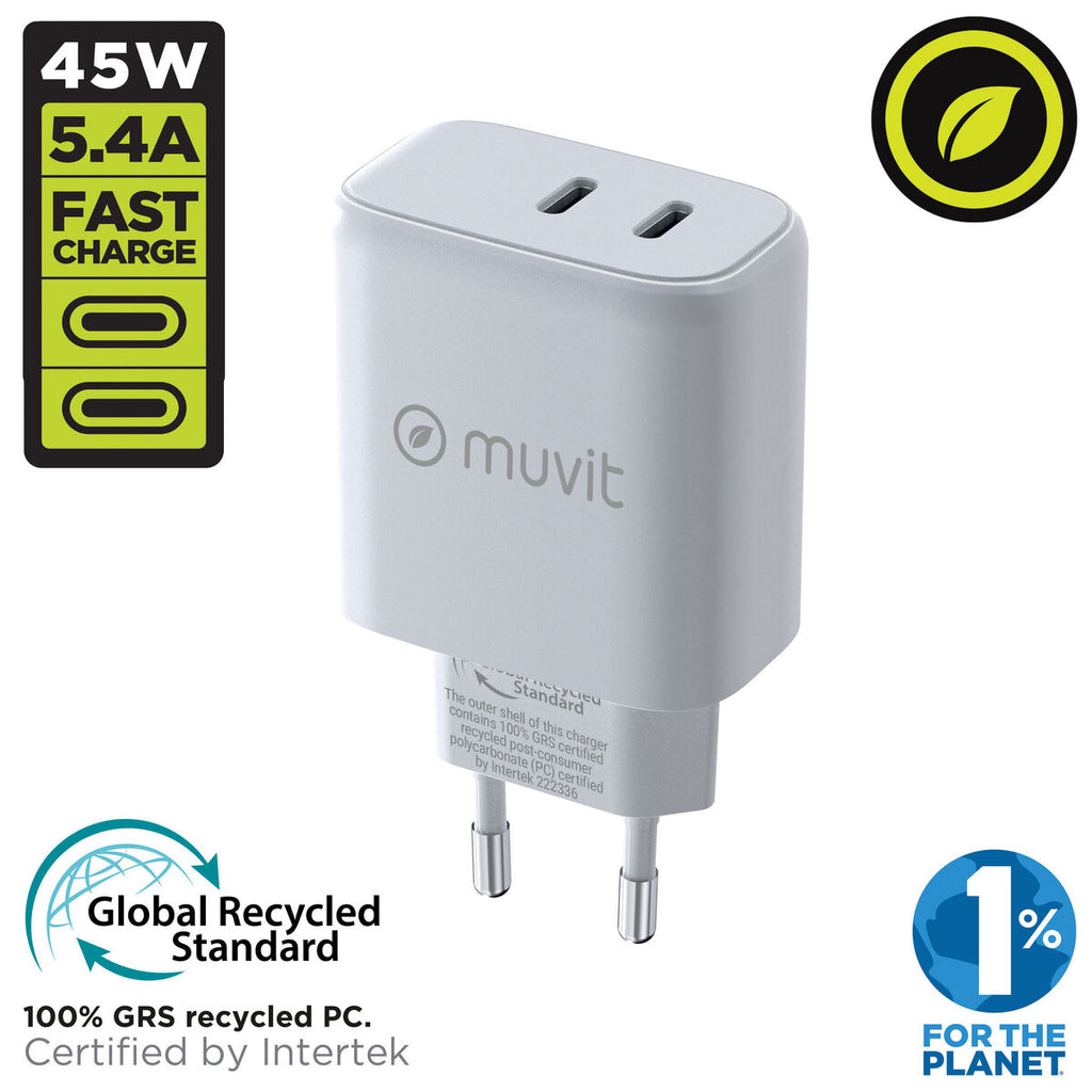 Wandladegerät Muvit for Change HC-175 Weiß 20 W 45 W