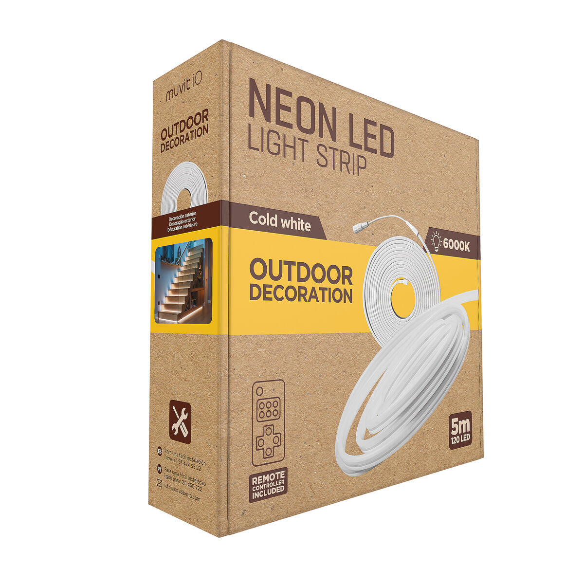 LED-Leisten muvit iO iO Kaltweiß Durchsichtig 5 m Neon