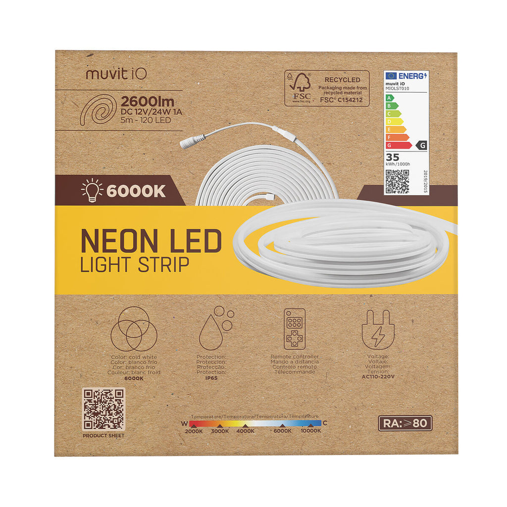 LED-Leisten muvit iO iO Kaltweiß Durchsichtig 5 m Neon