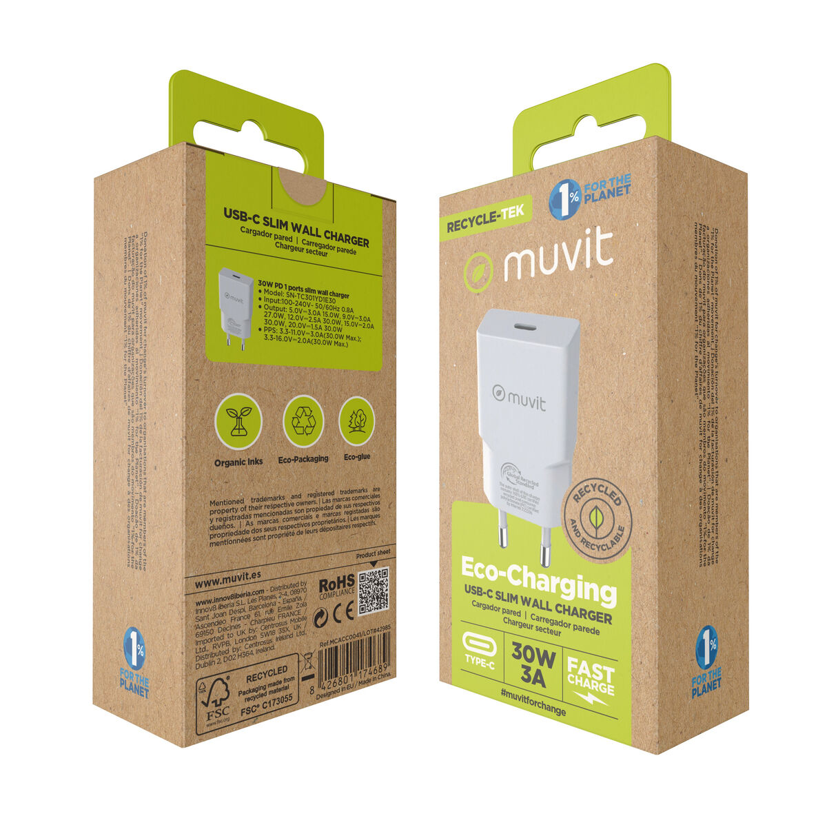Wandladegerät Muvit for Change HC-261 Weiß