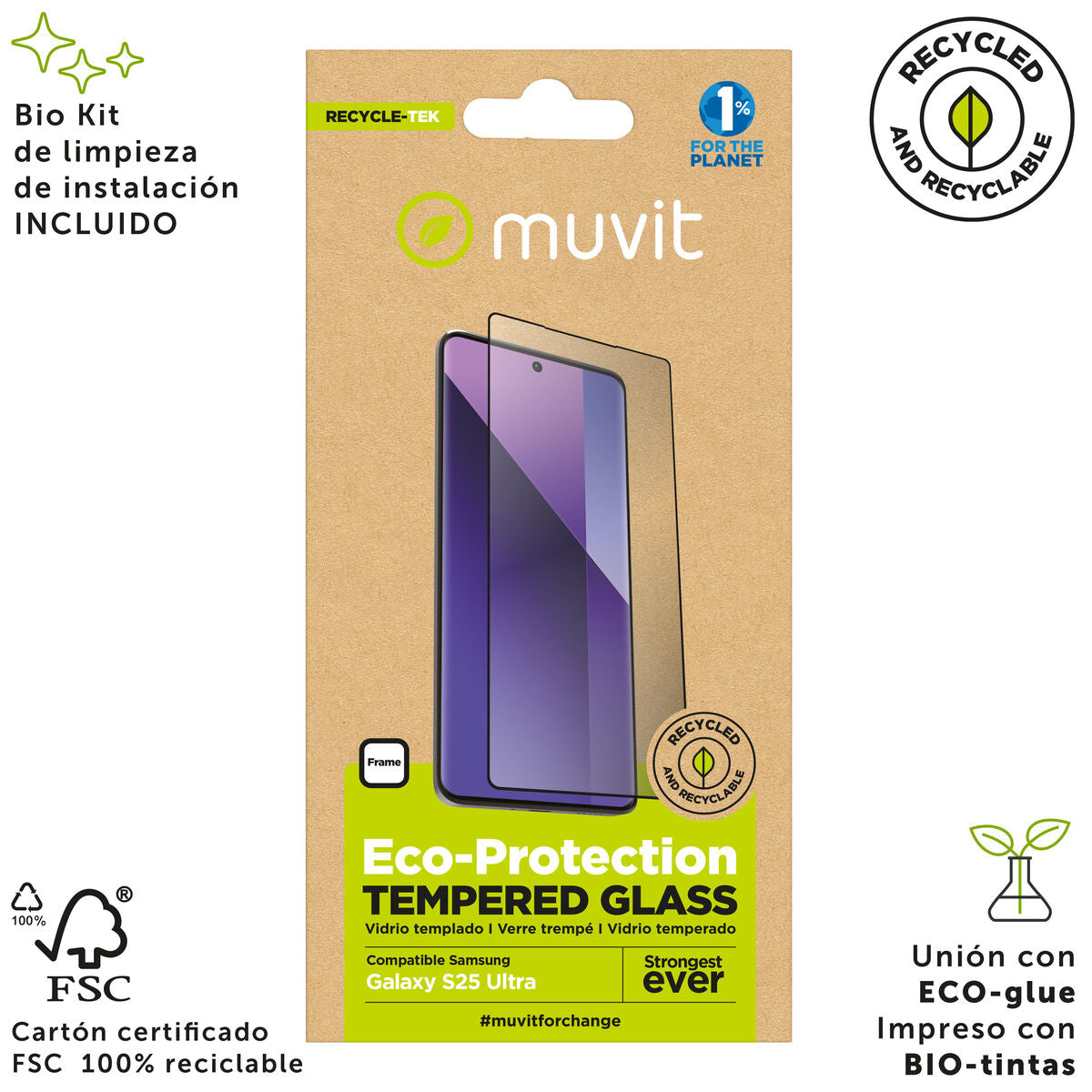 Bildschirmschutz fürs Handy Muvit for Change Galaxy S25 Ultra