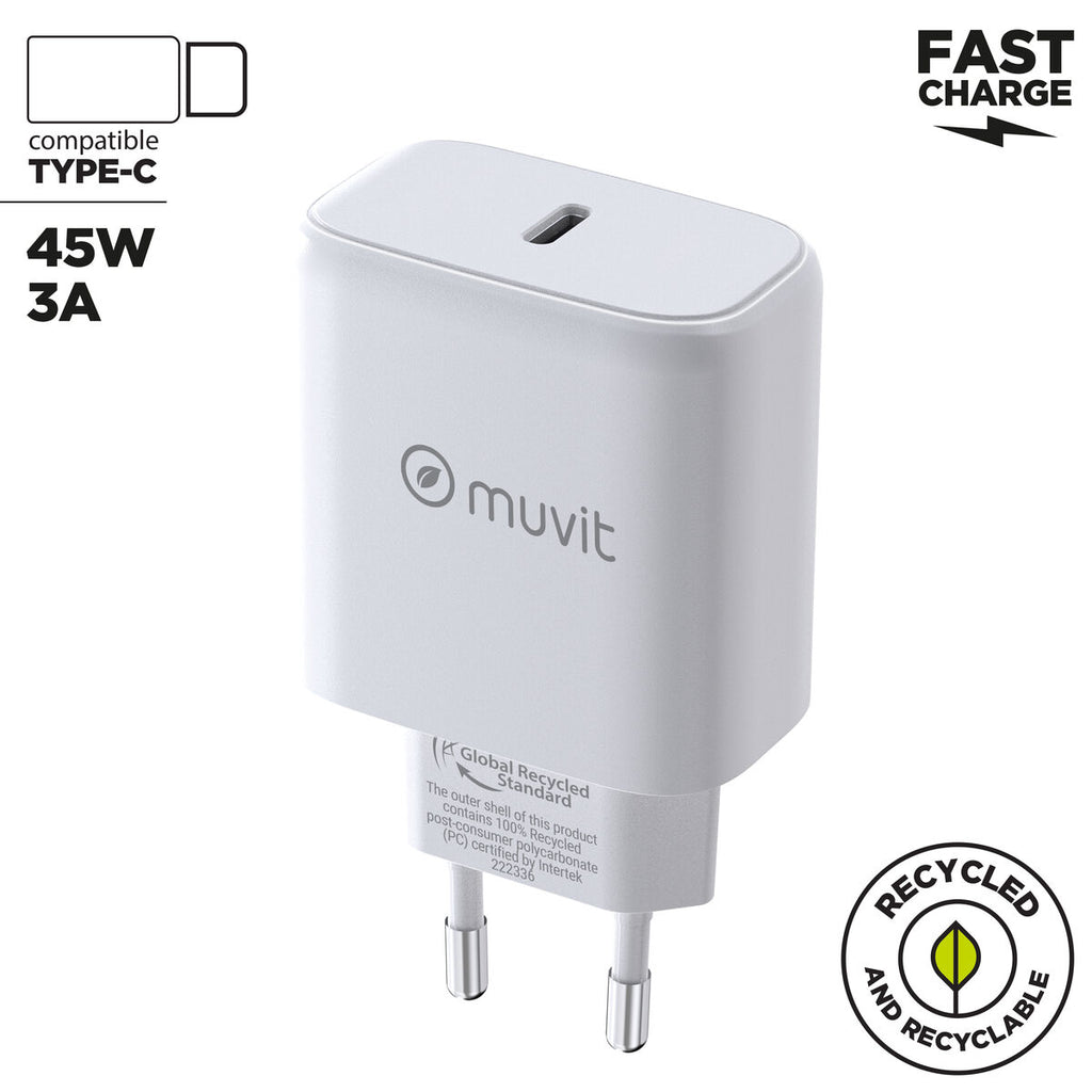 Wandladegerät Muvit SN-TC650AD1E45A Weiß 45 W
