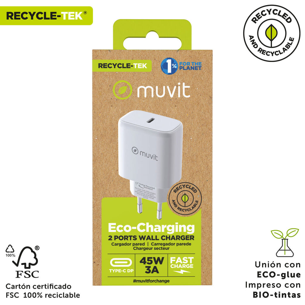 Wandladegerät Muvit SN-TC650AD1E45A Weiß 45 W