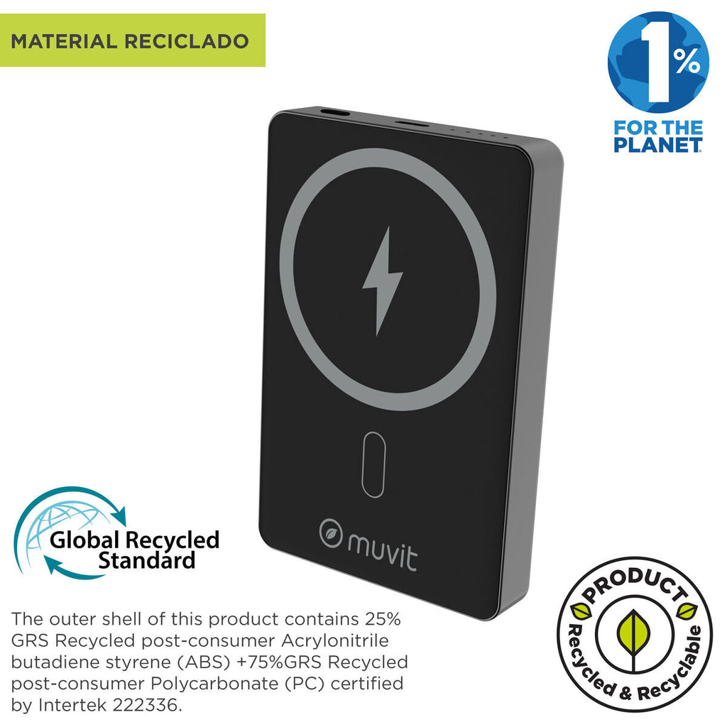 Powerbank Muvit for Change MCCHP0010 Schwarz Aluminium mAh