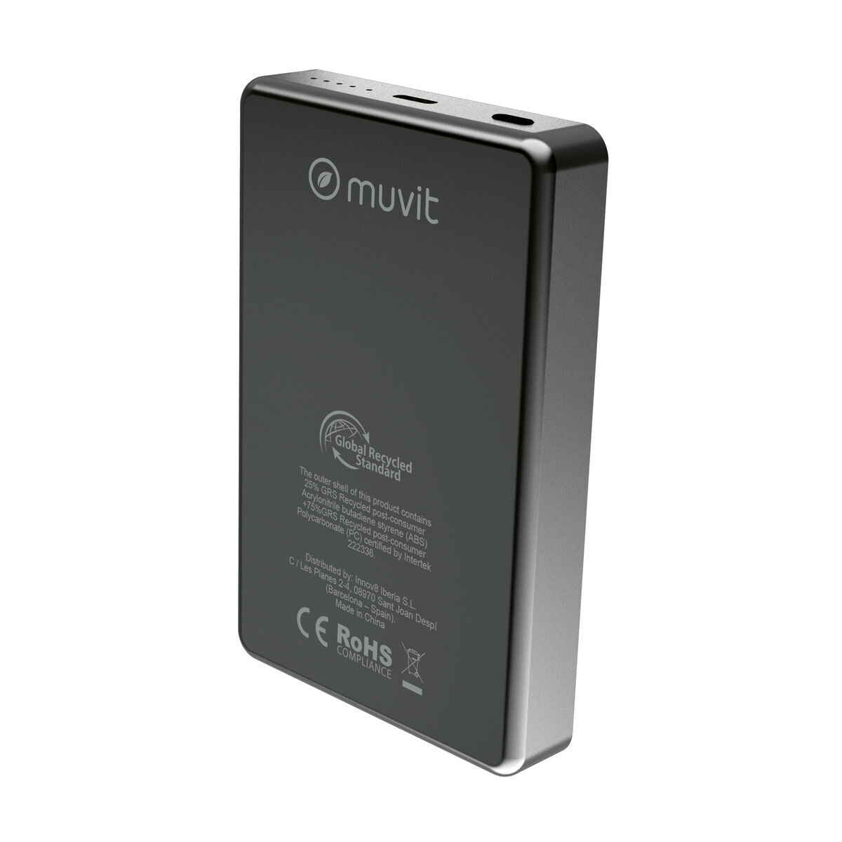 Powerbank Muvit for Change MCCHP0010 Schwarz Aluminium mAh